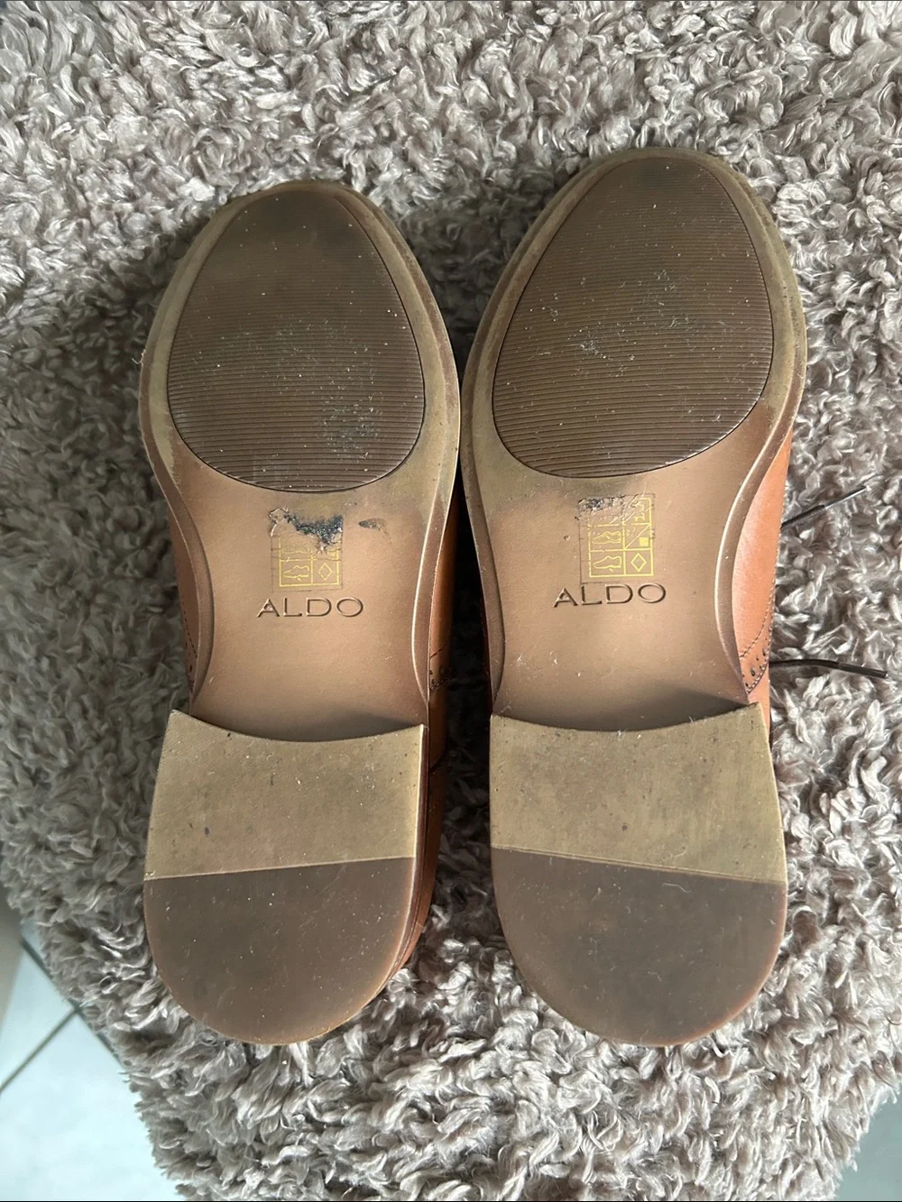 Aldo Tan Leather Wingtip Oxfords